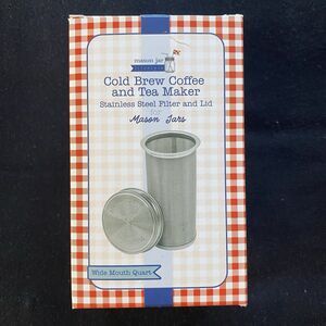 Cold Brew Coffee Maker for Mason Jars - Stainless Steel Iced Coffee. USA.